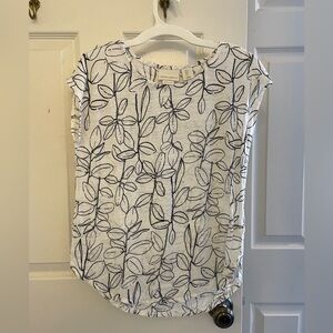 Cynthia Rowley linen cap sleeve top size S